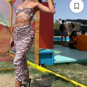 crop top and midi skirt set